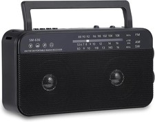 Portable AM FM Shortwave Radio with Bluetooth Speaker Plug in Wall, 3X D Cell Ba