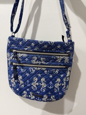 Vera Bradley Hipster Crossbody Blue White Shoulder Bag Seahorse Of Course L