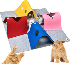 Cat Toys Tunnel for Indoor Cats, Interactive Cat Enrichment Furniture with Plush