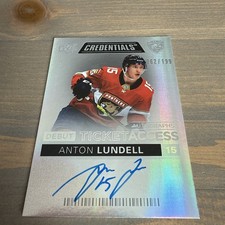 2021-22 Credentials Debut Ticket Rookie Anton Lundell Auto Autograph /199