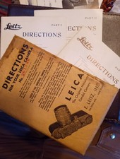 Leitz Direction Leica Camera Part I, II, III Instruction Manual Model G B E 1937