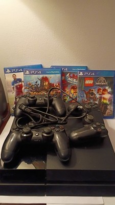 Sony PlayStation 4 Console (CUH-1001A) 500GB w/ 3  Sony Controllers /  4 Games
