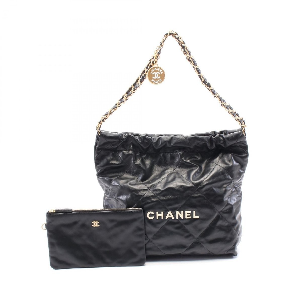 Chanel 22 Leather Tote Bag in Soft Calfskin Black 454708