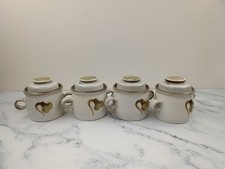Vintage Denby Troubadour Individual Casserole Dishes or Lidded Soup Bowls Set of