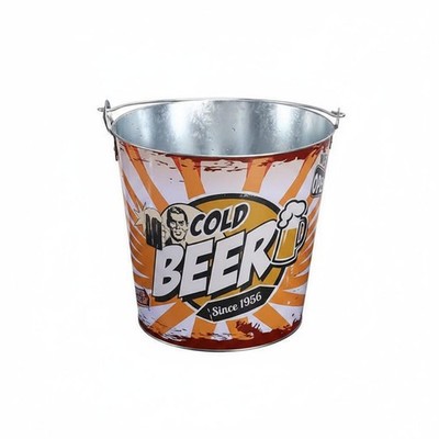 Retro Bier-Eimer Geschenkidee Metall-Eiseimer Deko für Outdoor