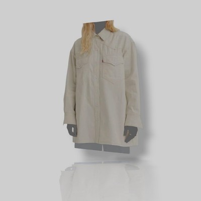 Levi's Womens Ivory Dylan Western Shirt Plus Size: 3X