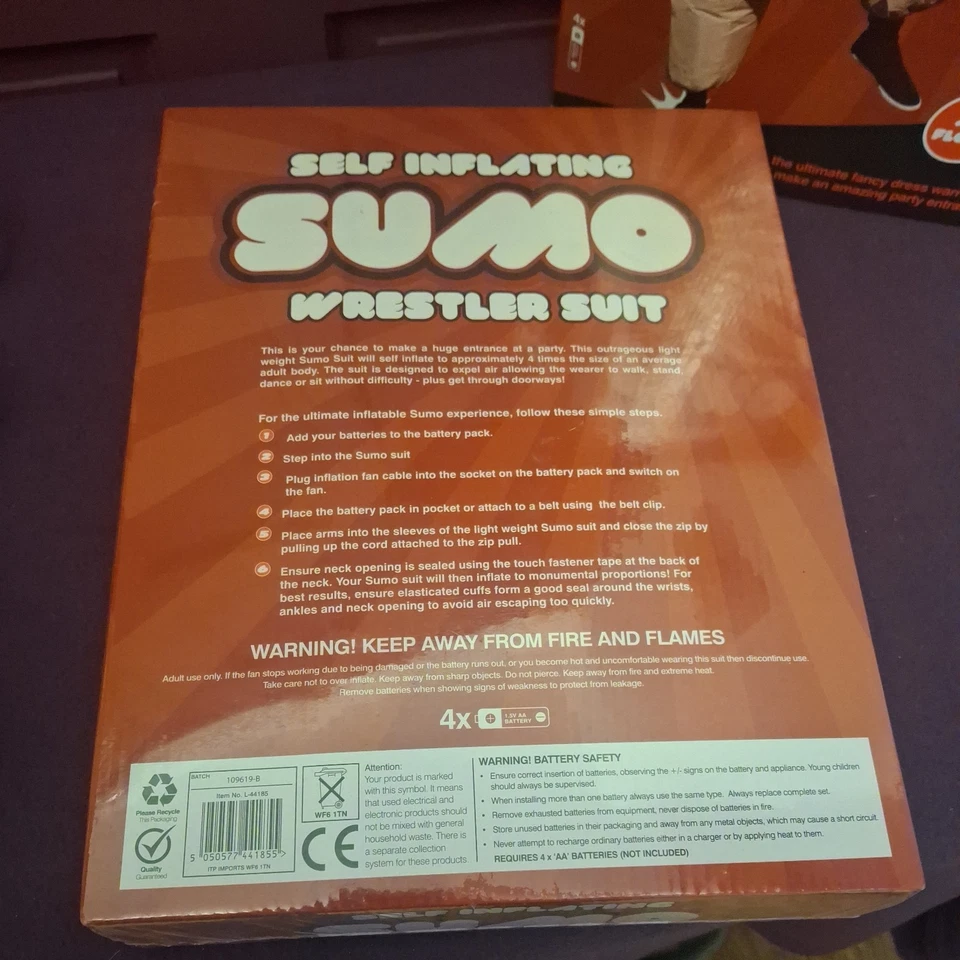 Self Inflating SUMO Wrestler Suit - Opened - Unused - Image 3 of 4
