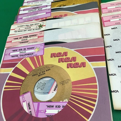 Eagles Lot of 8 45 Vinyl Records The Long Run One of These See Pics For Titles