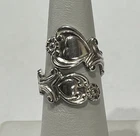Vtg Avon Treasured Hearts Sterling Silver Spoon Ring - Sz 6.75 - 5.3g