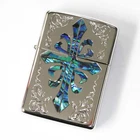 Zippo Armor Case Cross Shell Inly Both Sides Etching Silver Plating Japan Cool