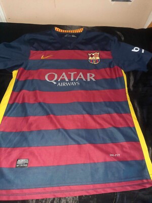 Nike Lionel Messi Jersey Mens XLarg Blue Red Stripe FCB Barcelona Dri Fit Soccer