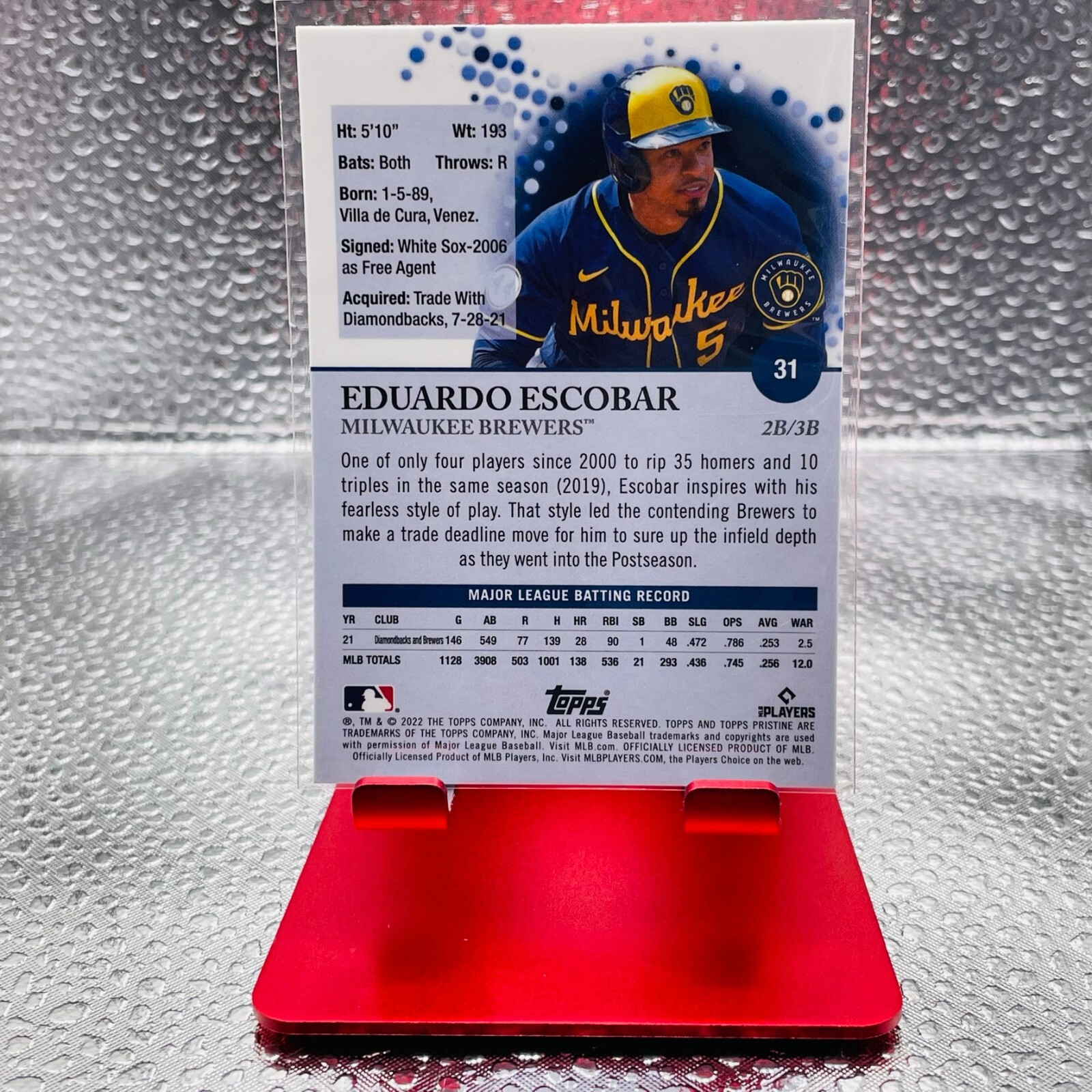 2022 Topps Pristine #31 Eduardo Escobar | eBay