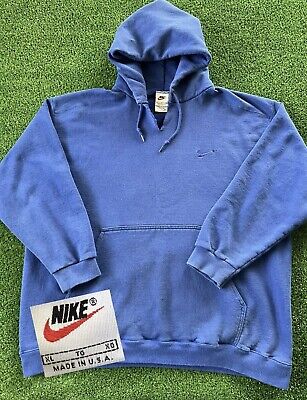 Vintage 90s Nike Tonal Hoodie Sweatshirt Royal Blue USA Made Mens Size XL |  eBay