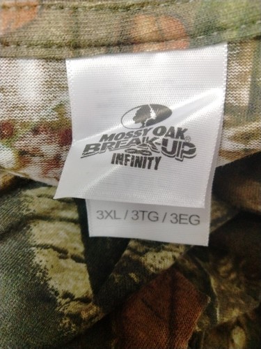 Mossy Oak Break Up Infinity Camouflage long sleeve Shirt Hunting Men’s 3XL NWT - Picture 4 of 7