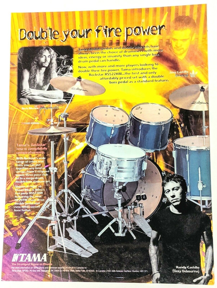 MEGADETH / NICK MENZA RANDY CASTILLO / DANZIG TAMA DRUMS MAGAZINE