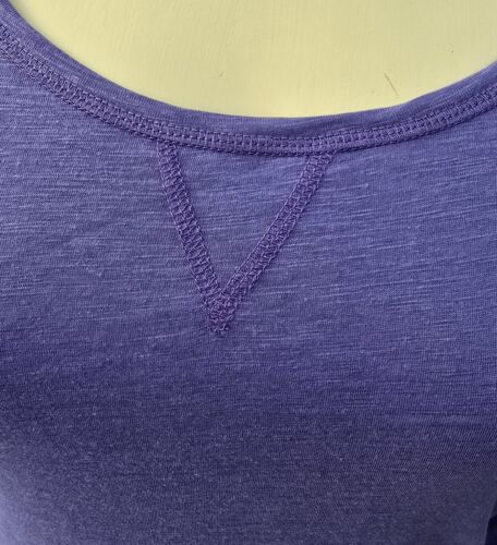 Top elástico M&S manga 3/4 lila rojo índigo talla 6-20 capa base - Imagen 11 de 30