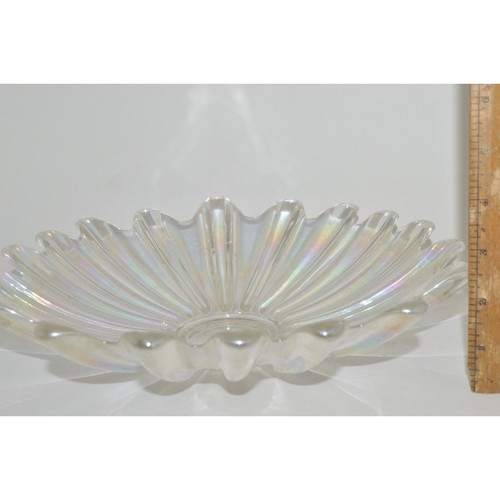 Vintage Federal Glass Celestial Starburst Iridescent Carnival Glass Plate - Picture 10 of 10