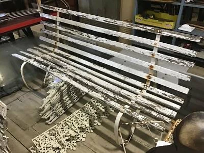 Vintage Shabby Chic White Wooden Garden Outdoor Bench Seat Chair