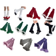 Knit Long Leg Warmer Socks Plush Women Leg Warmer Socks