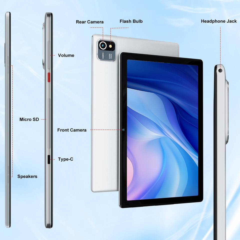 Tablet 10.1 inch Android 13 Tablet 6+64GB Quad Core 1280×800 IPS LCD ...