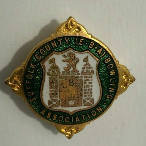 Insigne émail Vintage 1922 - Wimbledon & District Bowling Association - Triple Gagnant