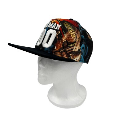 DC Comics & TM Batman All Over Print Snap Back Hat Adjustable Black One Size
