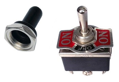 1 PC DPDT MOMENTARY 6P TOGGLE SWITCH 20AMP@125V SOFT RUBBER COVER # 66-1855/5002