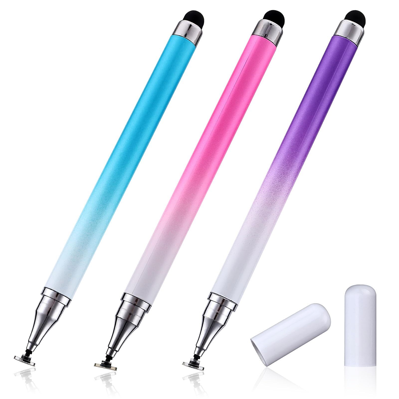 2 in 1 Stylus Pens for Touch Screens3 Pcs Stylus Pencil with Transparent Disc...