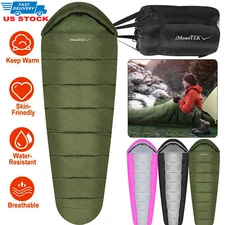 Adult Cold Weather Sleeping Bags Water-Resistant Sleep Bag 23-50℉ Cotton Warm