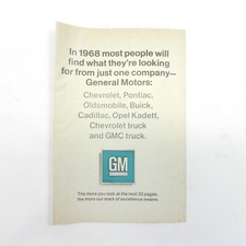 VINTAGE 1968 GENERAL MOTORS DEALERSHIP SALES BROCHURE SPECIFICATIONS INFORMATION
