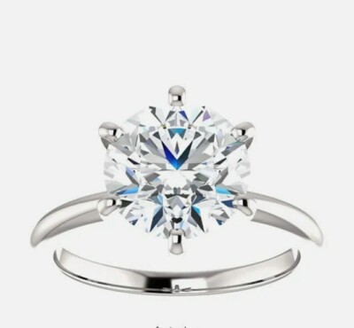 Carat 8mm Round Diamond Cut D Color VVS1 Clarity Moissanite Ring STARR 