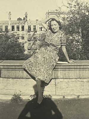 Vintage Photo Mature Older Woman Trying to Be Sexy Photographer Shadow  1930's