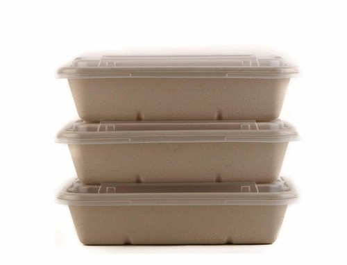 [ 50 Pack ] Compostable Eco Friendly Container Trays with Lids 34oz. - Afbeelding 5 van 6