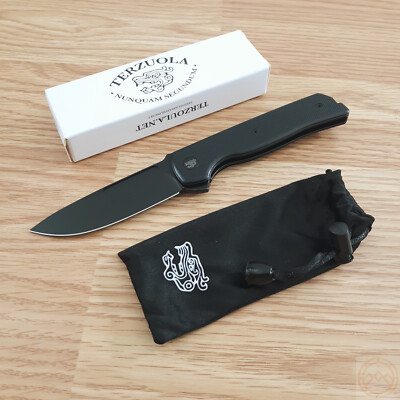 Terzuola Knives ATCF Lite Folding Knife Nitro-V Steel Blade Black G10 Handle
