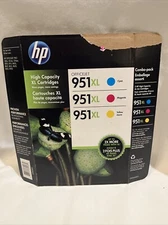 HP 951XL Tricolor 3 Pack Ink Magenta Yellow Cyan High Yield OEM Exp 7/2016
