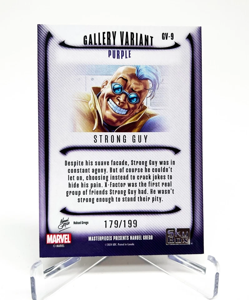 2024 Marvel Masterpieces Nahuel Grego Strong Guy Gallery Variant Purple /199 - Image 2 of 2