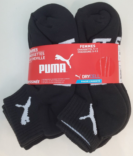 Puma Women's Drycell Qter Crew socks 6 pack Black size 9-11 - Picture 2 of 5