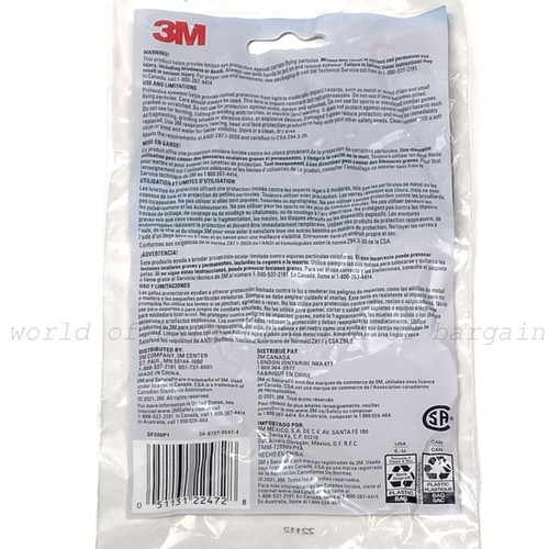 3M SECUREFIT SAFETY GLASSES Impact Resistant Lens Eye Protection UV Lab Goggles - Picture 3 of 3