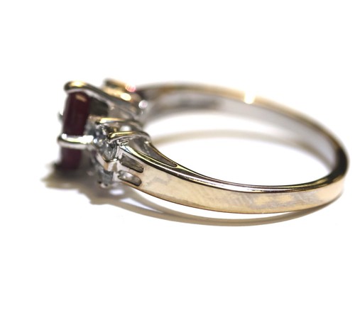 Anillo de plata de ley 925 natural marquesa rubí circonita cúbica piedras preciosas 2,7 g 7 - Imagen 3 de 7