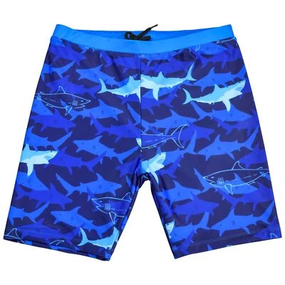 A2Z 4 Enfants Garçons Shorts De Plage Bleu Requin Quick Dry Maillot De Bain - Photo 1/4