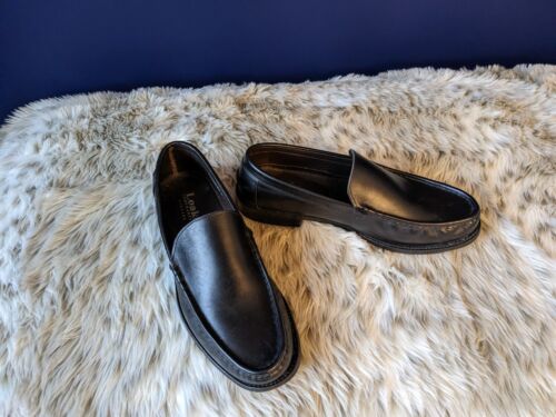 Black Leather Loake Lambley Slip On Loafer Shoes, Size 8.5 EUR 42.5 - Afbeelding 1 van 10