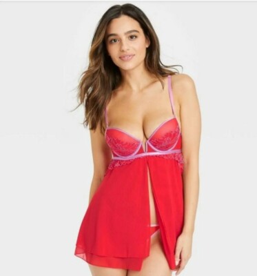 NWT Auden Anthem Red Push-Up Babydoll Sleepwear Women's Size Medium