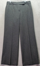 Jones New York Suit Pants Women Sz 12 Dark Gray Flat Front Straight Leg Mid Rise