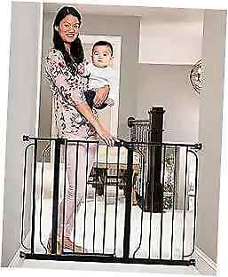 Easy Step 49-Inch Extra Wide Includes 4-Inch and 12-Inch Baby Gate Black