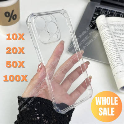 Wholesale Lot For iPhone 16 15 14 13 12 11 Pro XR SE Shockproof Clear Cover Case