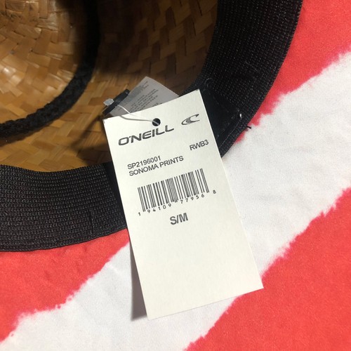 O'Neill Men's SONOMA Straw Drawstring Hat USA Print - Size SMALL MEDIUM S/M - Picture 5 of 5