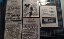 Gina K Designs stamp and die bundle 6 stamps, 1 stamp with dies