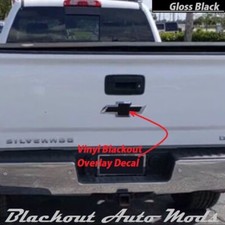 Gloss Black Vinyl Bowtie Tailgate Emblem Overlay 2014-2018 Chevrolet Silverado Gloss Black Vinyl Bowtie Tailgate Emblem Overlay 2014-2018 Chevrolet Silverado