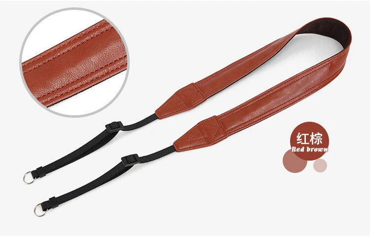 Correa de cuero universal para el hombro para cámara cinturón para el cuello para DSLR SLR Canon Nikon Sony Foto 4 de 4