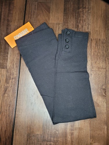 NWT Gymboree RIGHT MEOW Kitty Black Button cuff Leggings Pants Size 5 - Picture 7 of 12